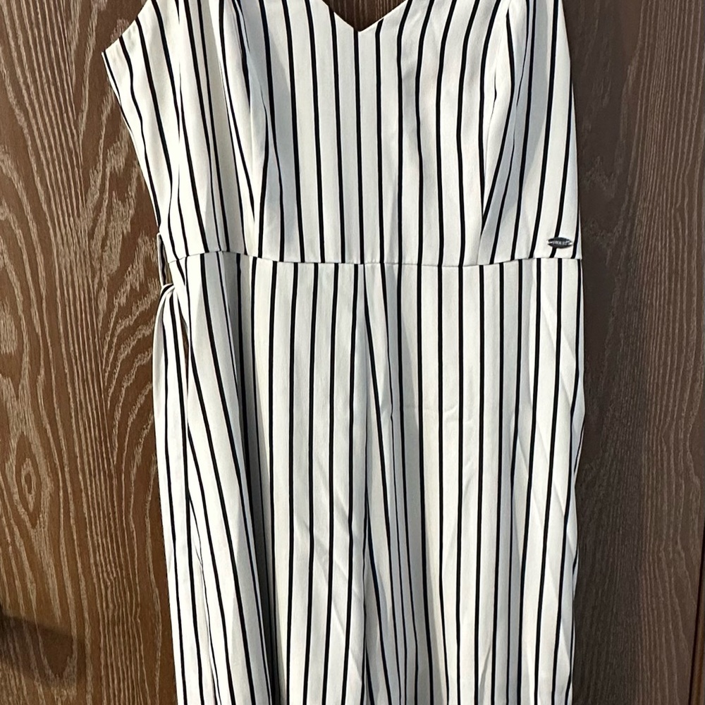 Guess Black and White Striped Pantsuit